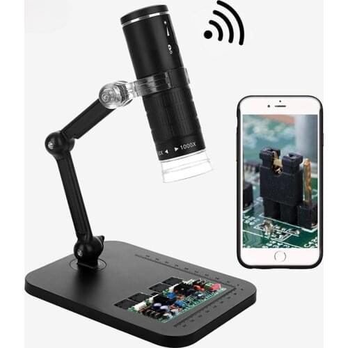 F210 WIFI Digital Microscope 1000X Digital Zoom 1080P 8LEDs Microscope Camera Electronic Magnifier with Stand DIY Soldering Tool