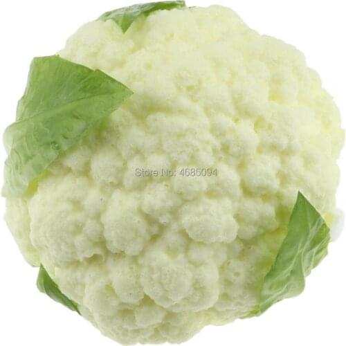 Gresorth PU Fake Broccoli Decoration Artificial Vegetable Home Kitchen Play Food Toy Photography Props - White