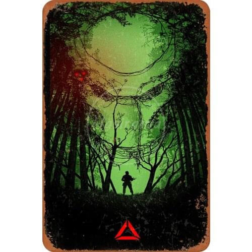 Predator Wall Metal Poster Retro Plaque Warning Tin Sign Vintage Iron Painting Decoration Funny Hanging Crafts for Bar Garage