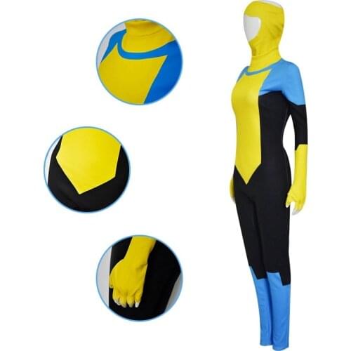 Anime Invincible Mark Grayson Cosplay Jumpsuit Costume Men Bodysuit Halloween Carnival Party Hero Superboy Suit Male Zentai