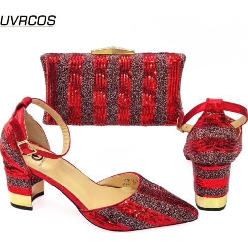 African Shoes And Bag Set Italian Design ladies shoes with Matching Bags Nigerian Women Shoes and Bag To Match for Party