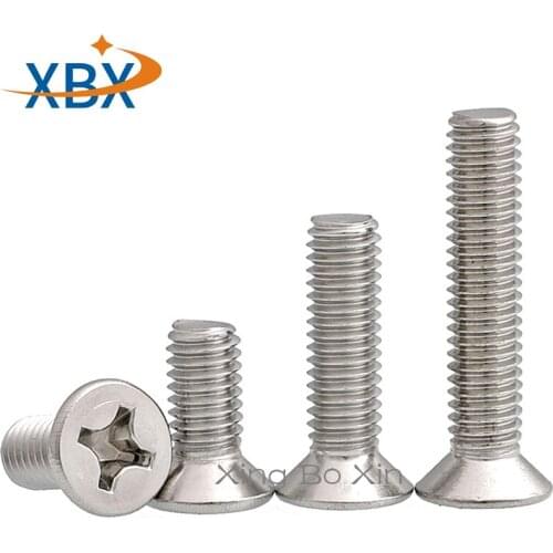 M3*4 M4*5 M5X6 DIN965 GB819 304 Stainless Steel Flat Head Countersunk Phillips Machine Screws