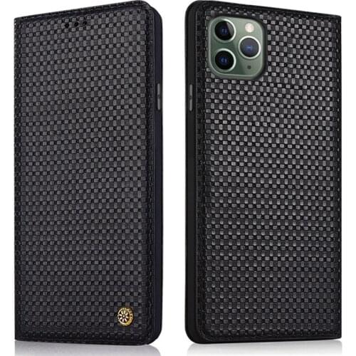 Genuine Leather Magnetic Mobile Phone Case For Iphone 12 11 Promax Xs X Xr Max Phone Bag Case Standing Leather Case