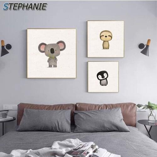 Nordic Koala Panda Cute Animals Wall Posters Prints Lovely Canvas Painting Funny Wall Pictures for Living Room Bedroom Art Set