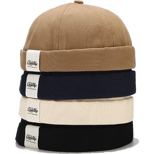 New Spring Brimless Hats Hip-Hop Beanie Skullcap Street Knitted Hat Women Men Acrylic Casual Solid Pumpkin Portable Melon Cap