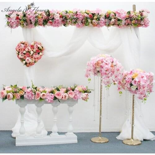 Orginal Design 50/100cm Artificial Flower Row Wedding Backdrop Decor Flower Arrangement Table Runner For Party Event Stage Props