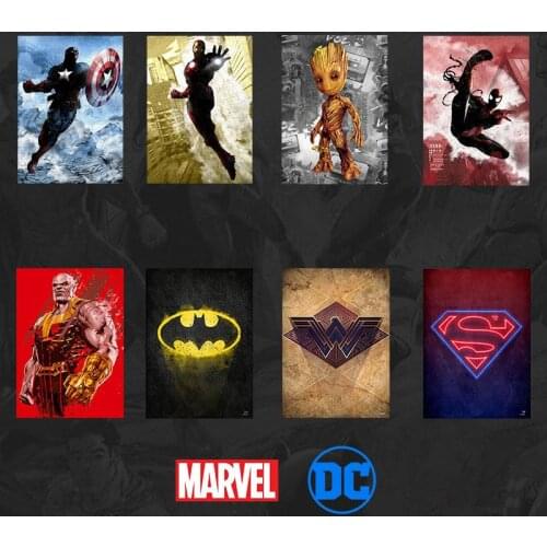 MARVEL & Canvas Comics Super Hero Thanos Superman Poster Canvas Print Art Decor Wall Captain America Birthday Gifts Boys Gift