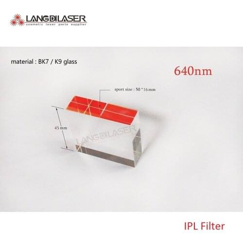 Size : 50*16*45 / spot size : 50*16 / IPL laser filters / wavelength : 640nm~1200nm / IPL optical filter for Hair removal