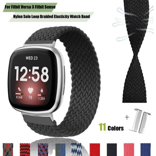Strap For Fitbit Versa 3 Watchband nylon Braided Elasticity Wrist belts for fitbit sense versa3 Replacement Bracelet accessories
