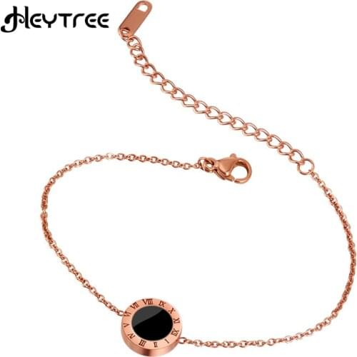 Luxury Elegant Roman Numeral Double Sided Bracelet For Women Fashion Stainless Steel Bracelets On Hand 2021 Wedding Jewelry Gift