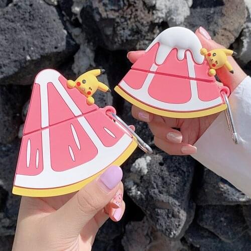Anime Grapefruit Silicone Case for Airpods 1 2 Cartoon Cute Case for Apple Airpods Pro Wireless Earphone Cover Charging Box