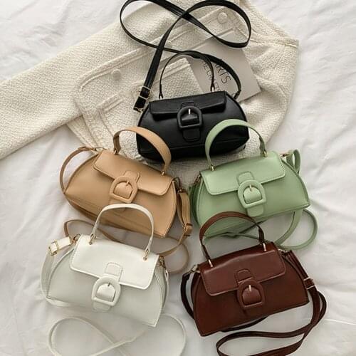 Womens Bag Retro Solid Color Flap Shoulder Crossbody Bags for Women Casual Female bag PU Leather Mini Shopper Purse Handbags