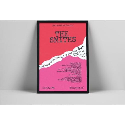 The Smiths Gig Poster Popular Music Album Pink Colored Pattern Vintage Canvas Painting Wall Pictures For Living Room Home Decor