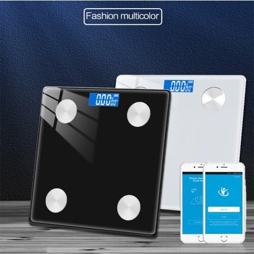 Fashion Digital Body Weight Bluetooth Scale Body Fat and Water Content Testing Scales LCD Display Glass Smart Electronic Scales