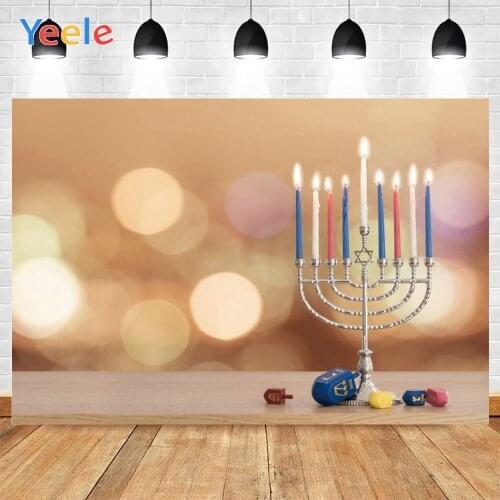 Yeele Happy Hanukkah Judaism New Year Candle Spots Background Photophone Photography Photo Studio for Decoration Customized Size