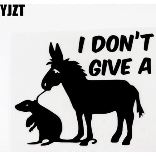 YJZT 14.7CMX11.8CM Funny I Don't Give The Mouses Vinyl Car Sticker Black/Silver 8C-0104
