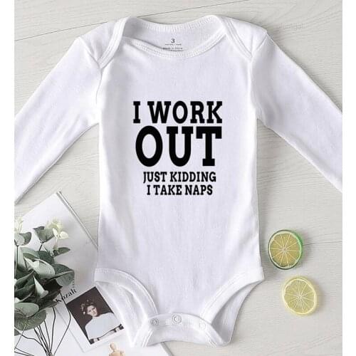 Printing Just Kidding Take Naps Winter Jumpsuit for Babies Baby Boy Clothing Toddler Girl Clothes Newborn Girls Rompers