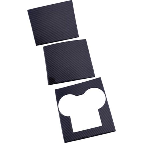 1Set Carbon Fiber Center Console Cup Holder Panel Cover Trim Wrap Fit For Tesla model 3 2017 2018 2019 2020