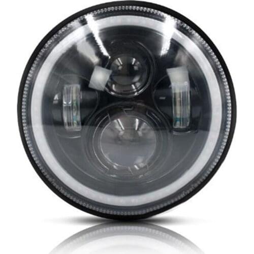1PC 7 Inch Round LED Light Headlights Hi/Lo Beam Angle Eyes For Wrangler JK LJ TJ