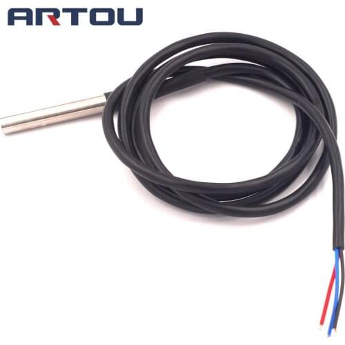10PCS 1Meters Digital Temperature Temp Sensor Probe DS18B20 Stainless Steel Package Waterproof 100cm