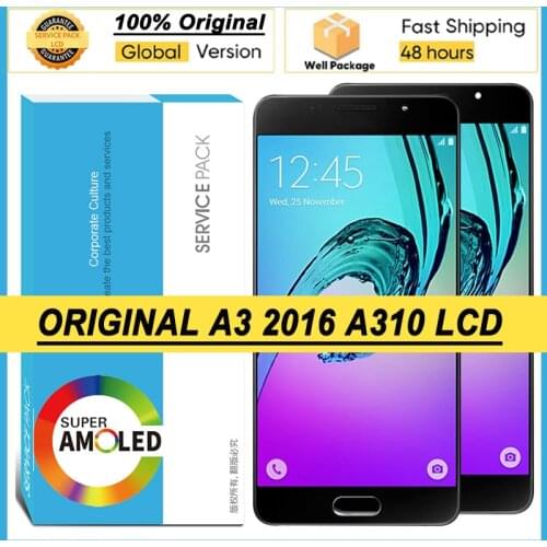 100% Original 4.7'' AMOLED Display for Samsung Galaxy A3 2016 A310 A310F A3100 Full LCD Touch Screen Repair Parts