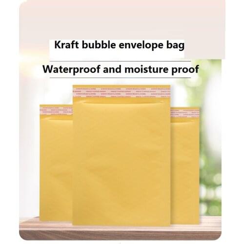 11*13+4cm Yellow Kraft Paper Bubble Bag Bubble Film Envelope Bag Waterproof Bag
