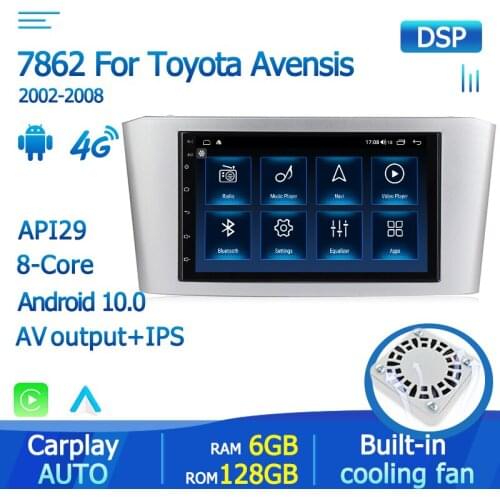 2 DIN Android 10 For Toyota Avensis T25 2002 2004 2005 2006 2007 2008 7 inch gps rds fm 5G Hz wifi car multimedia player