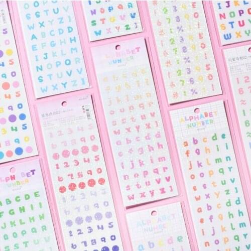 2pcs Bling alphabet number sticker diy photo album mobile decoration label sticker stationery diary sticker gift for kids
