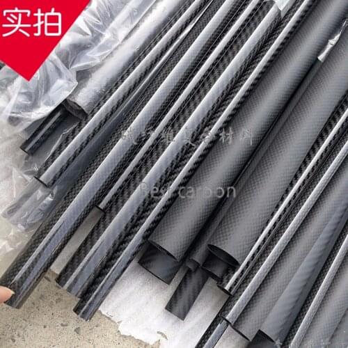 2PC Twill Glossy Carbon Fiber Tube Drone Accessories OD4mm8mm12mm20mm30mm40mm50mm Length 500mm Factory Direct Sales
