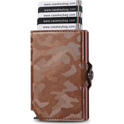 2021 Pocket Purse RFID Metal Card Holder Wallet Protection RFID Fashion Camo Wallet Men Slim Wallet Anti-theft Card Case