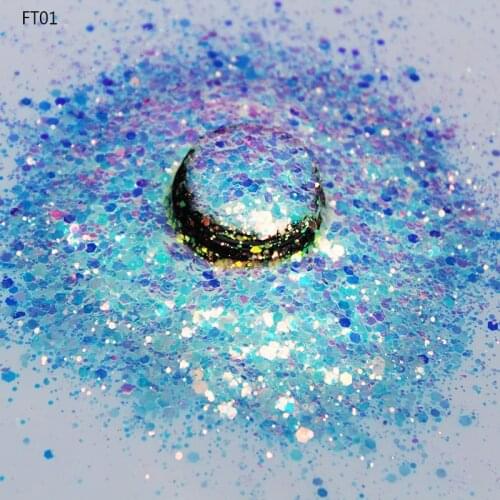 50g/Bag Fairy Glitter 18Colors Mix Size Laser Shining Holographic Cosmetic Grade Nail Sequins Bulk Nail Glitter Flakes