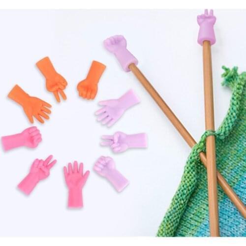 6pcs/set Rock Paper Scissors Shaped Knitting Needle Cap Tip Knitting Needles Point Protectors Knitting Craft Sewing Accessories