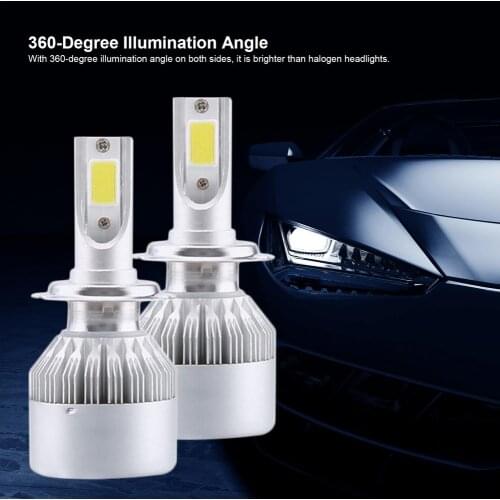 Car C6 H1 H7 LED Headlight 9-36V Auto Fog Lights 360 Degree Illumination Angle Single Headlights 12000LM 36W Car Headlight Bulbs