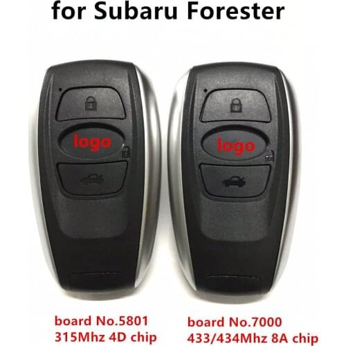 Car Keyless Smart Remote Key 315Mhz 433MHz 4D 8A Chip for Subaru Forester Legacy Impreza XV BRZ WRX STI Board No. 5801 7000