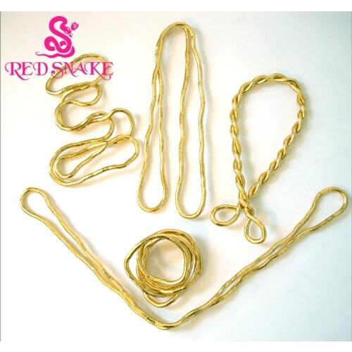 RED SNAKE 5pcs Wholesale Bendy Fashion Flexible Gold-color Chains Snake Necklace Punk Necklace 90cm*5mm