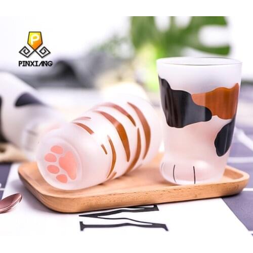 Cute Cat Claw Cup Creative Breakfast Milk Coffee Tea Cups Personality Frosted Glass Coffee Mug for Men Women Kids Christmas gift