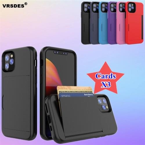 Candy Color Business Case For iPhone 11 Pro Max 6.5 11 6.1 11 Pro 5.8 Flip Armor Card Slots Cover For iPhone 11 Pro Max 2019
