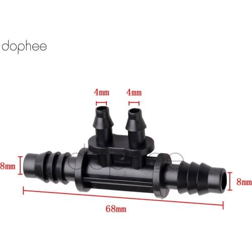 Dophee 20pcs Hose Reducing Cross Double Head Connectors Connect 8/11mm TO 4/7mm Hose Garden Micro Irrigation Pipe Fitting
