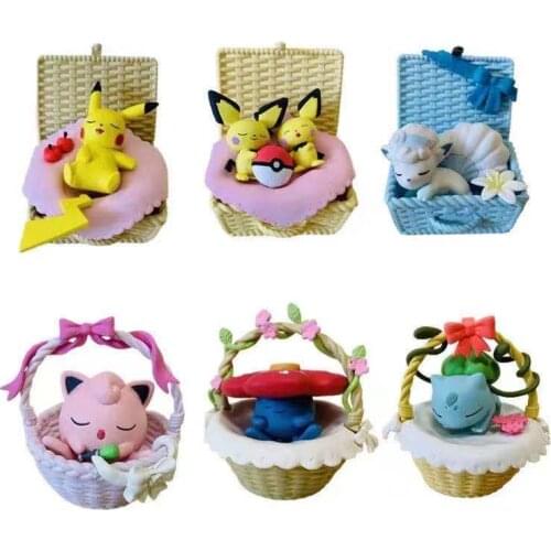 Pokemon 7cm Cradle Pikachu Pichu Vulpix Bulbasaur Jigglypuff Anime Action Figure Model Toys Gift for Children