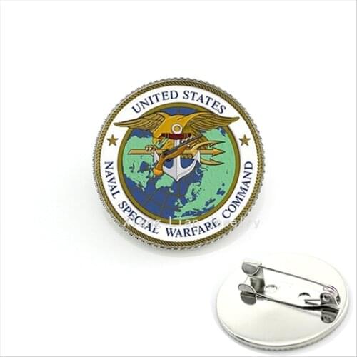 Hot sale brand design cartoon brooch United States Naval Special Warfare Command picture jewelry for men and women MI005