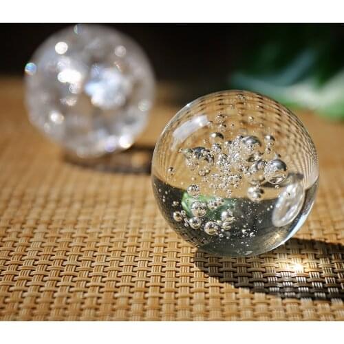 3/4/5/6/8cm Crystal Ice Crack Ball Glass Sphere Feng Shui Ornament Rocky Water Fountain Bonsai Ball Home Decor Figurine
