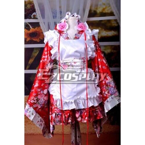 Kimono Design Printing Maid Dress Cosplay Costume E001