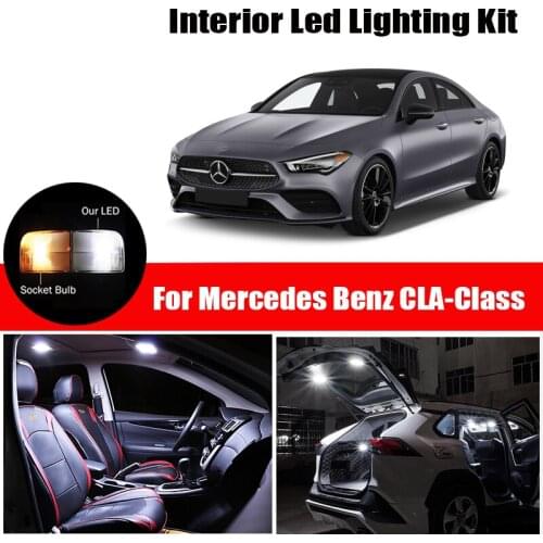 18 Bulbs White Canbus LED Interior Map Dome Trunk Reading Ceiling Light Kit For 2014 2015 2016 2017 Mercedes Benz CLA-Class