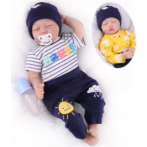 Cute Sleeping Reborn Baby Alive Dolls for Girls 22 Inch Newborn Holiday Toy Gift Boneca
