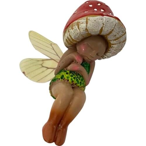 Miniature Garden Fairy Collectible Figurines Mini Mushroom Elf Statue Figurines Ornaments Mini Fairy Garden Statue