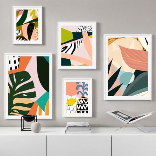 Minimalist Monstera Leaf Plant Abstract Nordic Posters And Prints Wall Art Canvas Painting Wall Pictures For Living Room Decor