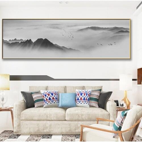 Fashion Yunshan Black And White Wall Prints Cuadros Vintage Wall Painting Living Room Home Decor