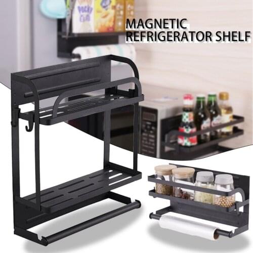 Multi-Functional Refrigerator Storage Rack Side Shelf Magnetic Refrigerator Side Wall Bracket Kitchen Supplies H88F