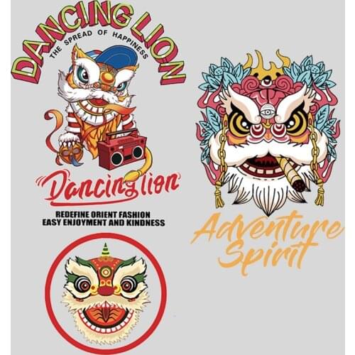 Chinese Tigers Patches for Clothing DIY Applications Iron on Heat Transfer patch Appliques on Clothes Thermo Stickers
