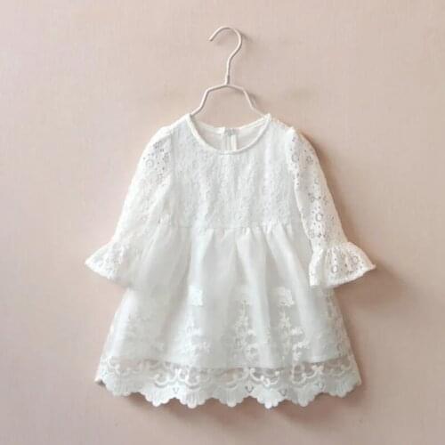 Girls Dressess Kids Clothes Girls 2-7 Girl Flower Girl Lace Dress Summer 7t Casual Kids Cotton Dress Outfit Girl White Pullover